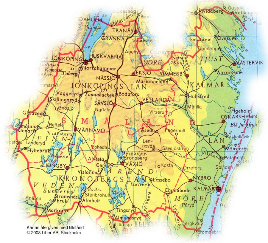 Jämför försäkringar: Karta över västergötland